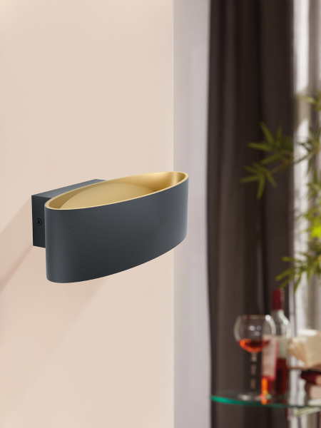 Купить Eglo 98542 Cветодиодный бра MACCACARI, 10W(LED), 1100lm, L270, H75, A130, алюминий, сталь, черный, золото