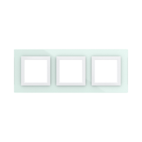 Купить DKC Рамка из натурального стекла, "Avanti", светло-зеленая, 3 поста (6 мод.)