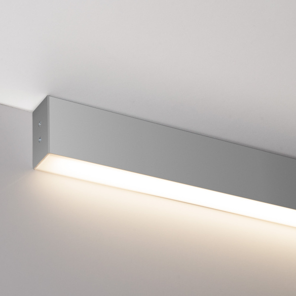 Elektrostandard Линейный светодиодный накладной односторонний светильник 53см 10W 3000К матовое серебро (100-100-30-53) a040130