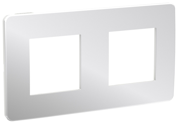 Купить SE Unica Studio Хром/Белая Рамка 2-ная NU280455