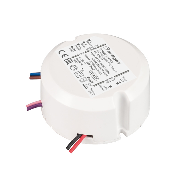 Arlight Блок питания ARJ-KE-36600-PFC-DALI2-R (22W, 9-36V, 0.6A) (IP20 Пластик, 3 года) 039377
