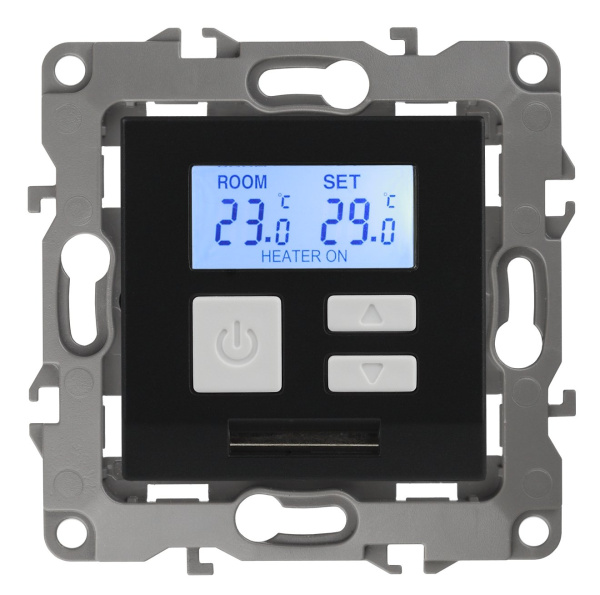 ЭРА 12-4111-05 Терморегулятор универс. 230В-Imax16А, IP20, 12, Антрацит