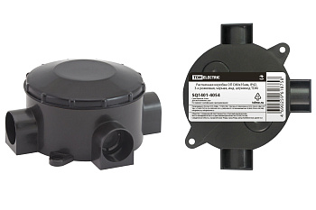 TDM Распаячная коробка ОП D80х35мм, IP42, 3-х рожковая, черная, инд. штрихкод SQ1401-4054