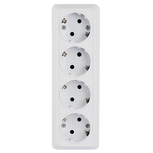 Купить EKF PROxima Рим Розетка 4-местная 16А с заземлением белая