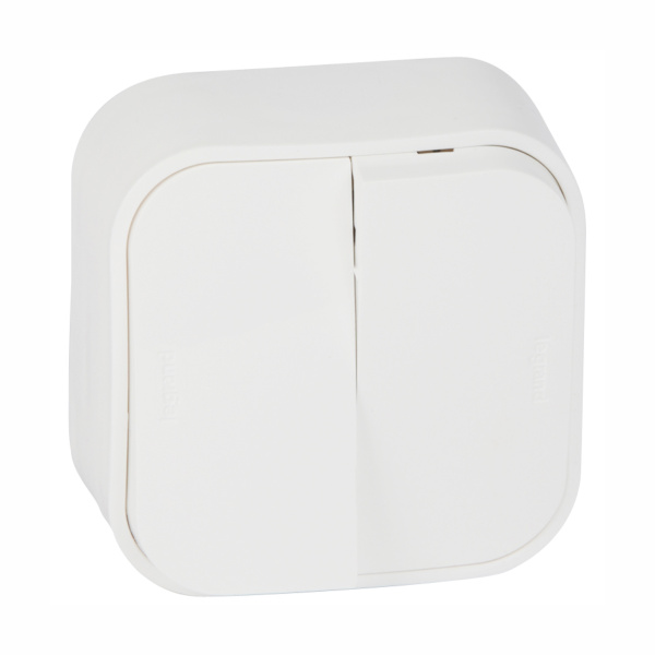 Купить Legrand Quteo Белый Выключатель 2-клавишный 10А 782202