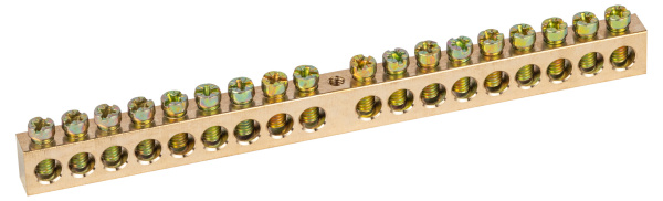 ЭРА Шина ЭРА NO-122-34 PEN земля-ноль 8х12мм 18/1 латунная крепеж по центру