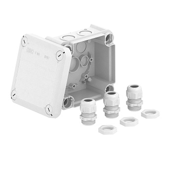 OBO Bettermann Распределительная коробка T60, 114x114x57 мм, IP67 + 3 сальника 2007918