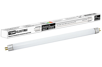 TDM Лампа люминесцентная линейная двухцокольная ЛЛ-12/6Вт, T4/G5, 4000 К, длина 219,2мм SQ0355-0001