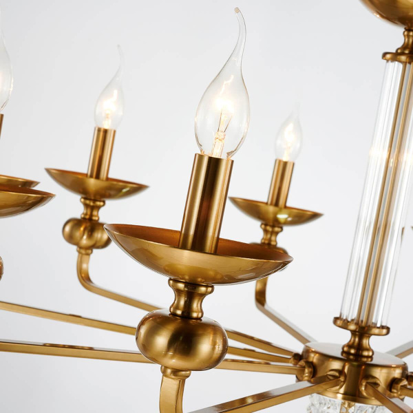 Купить Favourite 2678-10P подвесная люстра Каркас бронзового цвета, декор из хрустальных элементов