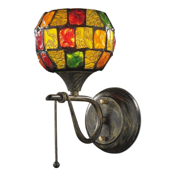 Odeon Light 2094/1W ODL11 657 коричневый/мозаика Бра  E14 60W 220V VELUTE