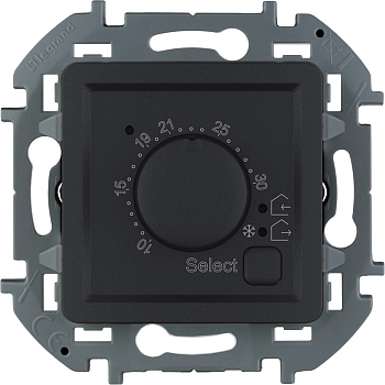Legrand INSPIRIA Антрацит Термостат с внешним датчиком для тёплых полов 673813