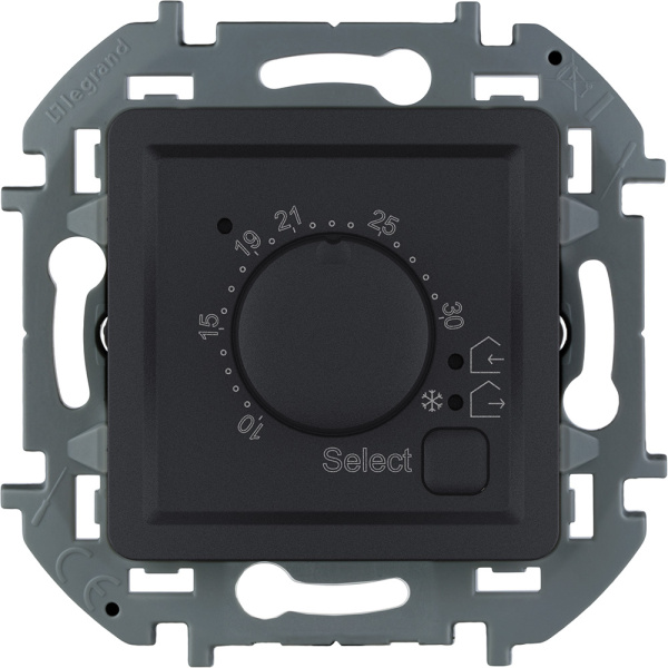 Legrand INSPIRIA Антрацит Термостат с внешним датчиком для тёплых полов 673813