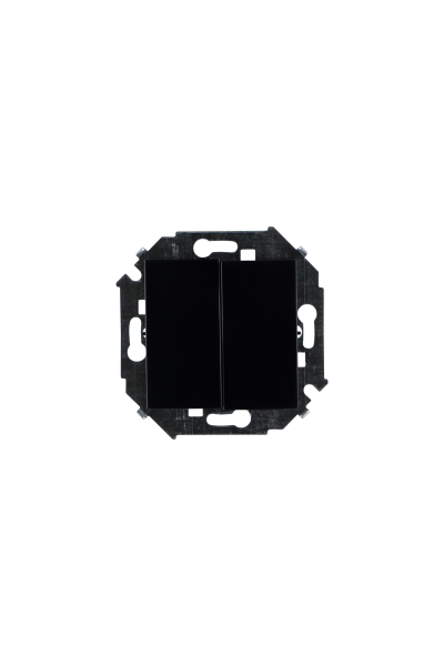 Simon 15 Черный Выключатель 2-клавишный, 16А, 250В, винт.зажим. 1591398-032