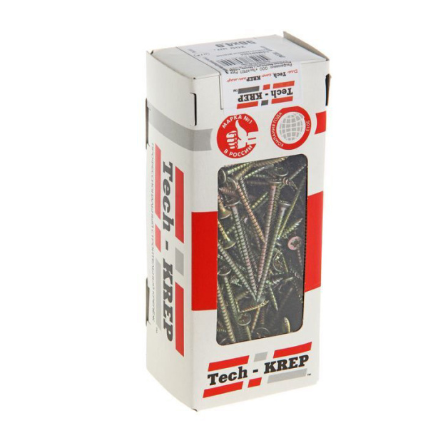 Tech-Krep Саморезы универсальные  50х4,0 мм (200 шт) желтые - коробка с ок. 102247
