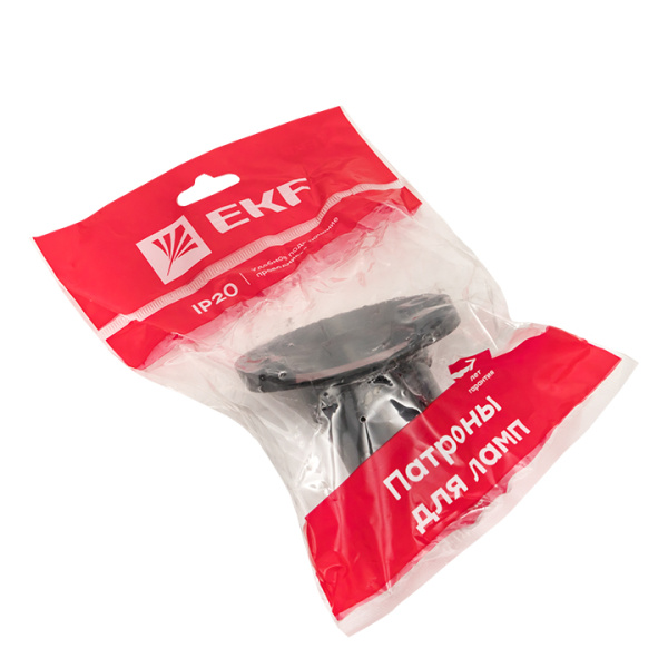 Купить EKF PROxima Патрон карболитовый наст. Е27 черн. наклонный индивидуальный пакет LHC-E27-wi-p