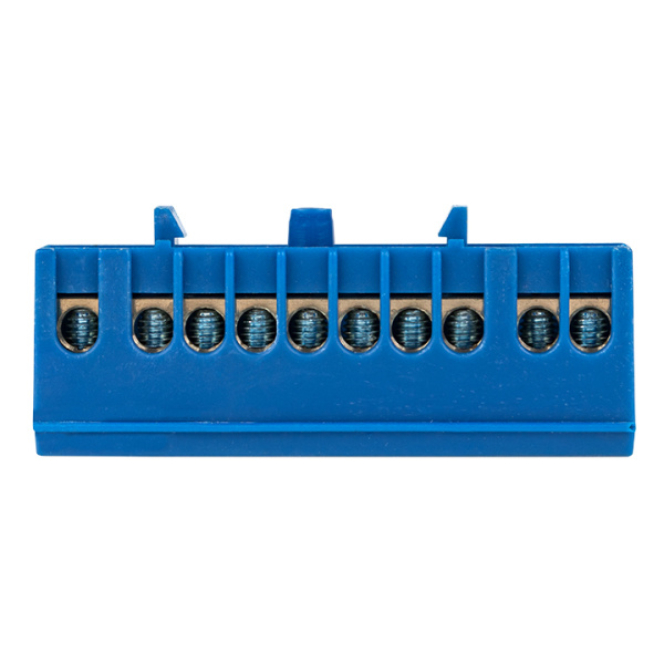 Купить EKF PROxima Шина "0" N (6х9мм) 10 отверстий латунь синий изолированный корпус на DIN-рейку