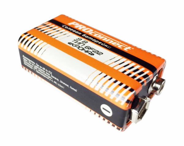 PROconnect Солевая батарейка КРОНА 9V 6F22 "Крона" 30-0030 PROconnect Солевая батарейка КРОНА 9V 6F22 "Крона" 30-0030