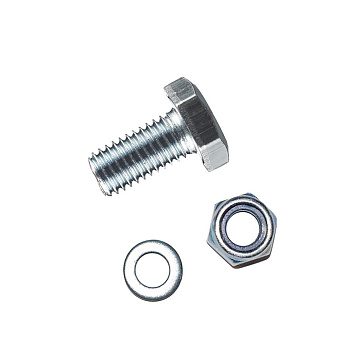 Tech-Krep Болт DIN933 с шестигранной головкой оцинк. М6х25 + гайка + шайба (8 шт) - пакет 112718