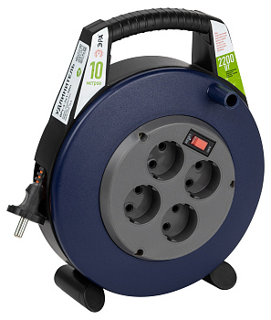 ЭРА Удлинитель силовой BPx-4-2x1-10m в закрытом корпусе без заземления с выключателем 4 розетки 10м ПВС 2x1мм2 10А