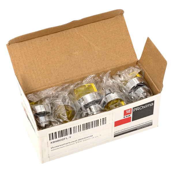 Купить EKF PROxima Исполнительный механизм переключателя ХB4 желтый на 2 положения с фиксацией, с подсветкой с короткой ручкой