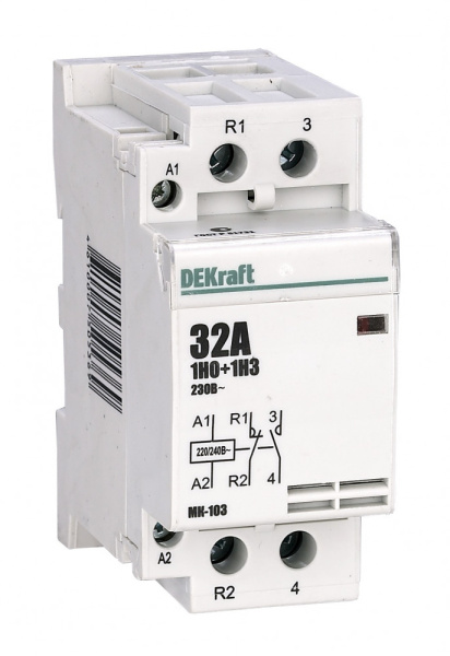 Dekraft Модульный контактор 1НО+1НЗ 40А 230В МК-103