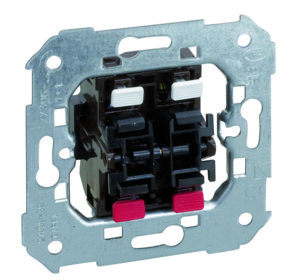 Simon 75 Мех Выключатель кнопочный сдвоенный (нормально-разомкнутый) 10АХ 250V 75396-39