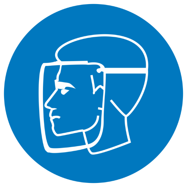 Знак наклейка M08 "Работать в защитном щитке" (200x200) ГОСТ 12.4.026-2015 EKF PROxima