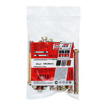 Tech-Krep Анкерный болт с гайкой 8х85 (20 шт) - пакет 124344