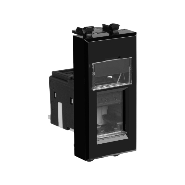 Купить DKC Компьютерная розетка RJ-45 модульная, кат.5е, "Avanti", "Черный квадрат", 1 модуль