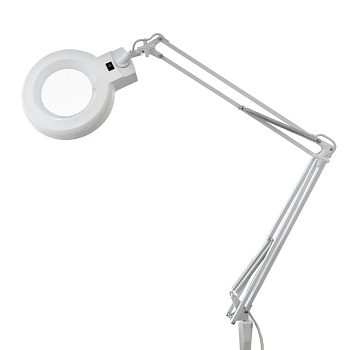 Лупа на струбцине круглая 8D с подсветкой, белая Rexant 31-0021