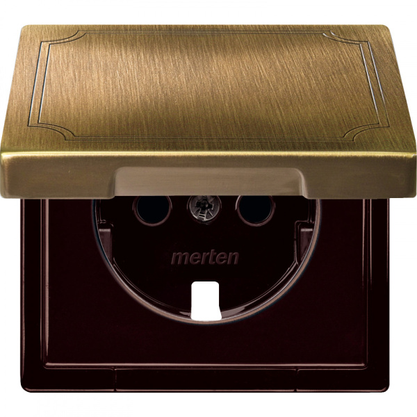 SE Merten SD Античная латунь Центральная плата с крышкой для механизма розетки MTN2340-4143