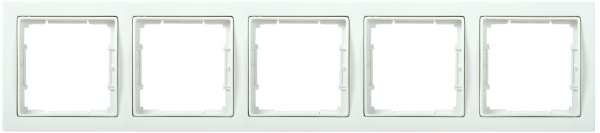 IEK РУ-5-ББ Рамка пятиместная квадратная BOLERO Q1 белый EMB52-K01-Q1
