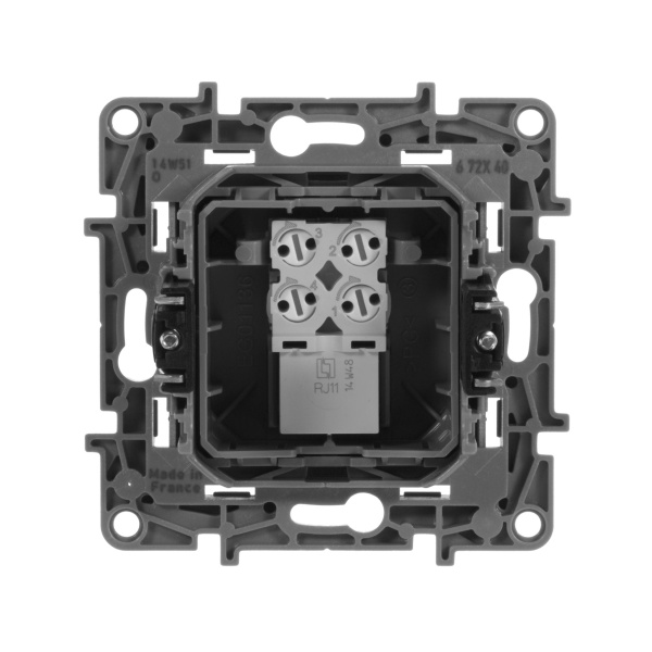 Купить Legrand Etika Антрацит Розетка тел. (RJ11) 672640