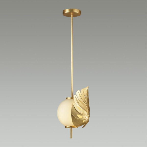 Купить Odeon Light 4864/1 MODERN ODL_EX22 45 золотистый/белый/стекло Подвес E14 1*40W JUNGLE