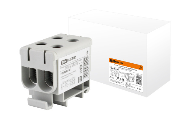 TDM Клемма вводная силовая КВС 4 ввода 6-50 кв.мм. серая SQ0833-0101