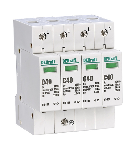 Купить Dekraft Ограничитель перенапряжений 3P+N 80кА класс B 440В