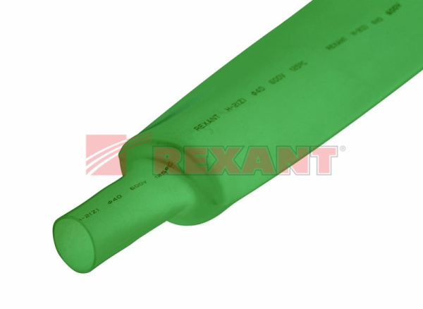 Купить 40.0 / 20.0 мм 1м термоусадка зеленая Rexant 24-0003