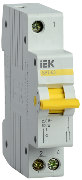 Купить IEK KARAT Выключатель-разъединитель трехпозиционный ВРТ-63 1P 40А