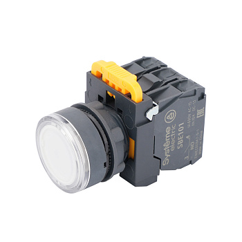 Systeme Electric Кнопка SB5 с подсветкой в сборе модуль 22мм белая пластик 230-240ВAC 1НО+1НЗ