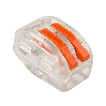 Универсальная многоразовая 2-проводная клемма (0,08-2,5 (4) мм²) 50шт. прозрачные Rexant 07-5252-1