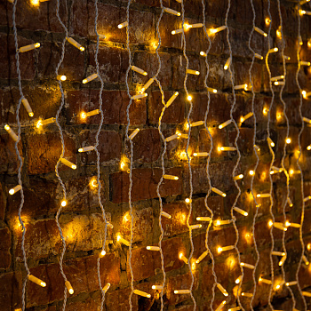 NEON-NIGHT Гирлянда светодиодная «Дождь» 2х6 м, эффект мерцания, белый провод, 230 В, диоды теплый белый, 768 LED (партия 2020 - 768 LED) 235-396