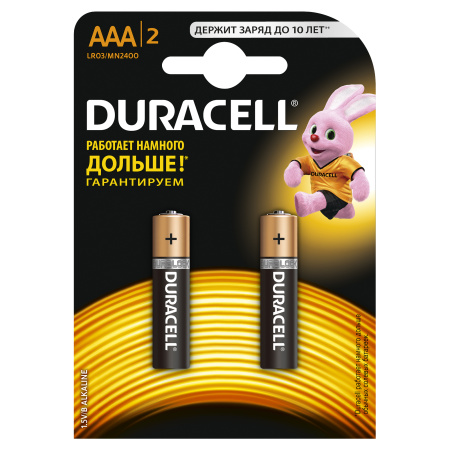 Duracell 5006609 Алкалиновая батарейка типа AAA  LR03 / MN 2400 LR03-2BL BASIC CN Б0026812