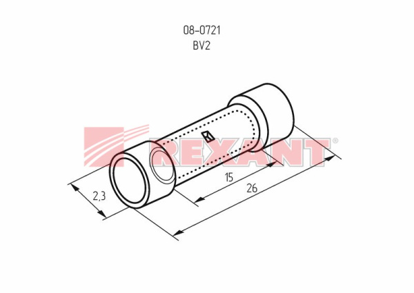 Купить СОЕДИНИТЕЛЬНАЯ ГИЛЬЗА изолированная L-26мм 1.5-2.5мм² (ГСИ 2.5 / ГСИ 1,5-2,5) синий Rexant 08-0721