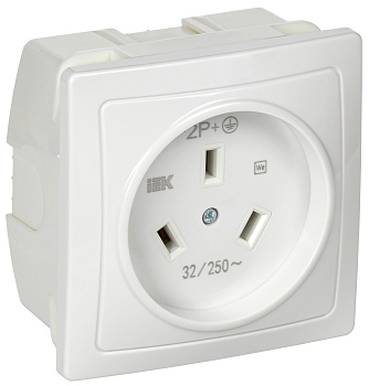IEK Розетка разборная для плиты с з/к с/у 32А белая Рпл11-К