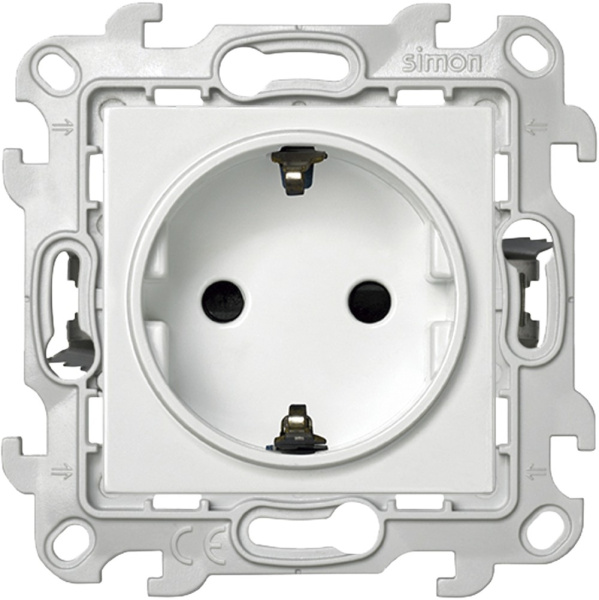 Купить Simon 24 Белая Розетка 2К+3 с защитными шторками Push&Go 2420432-030