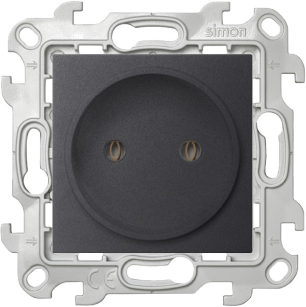 Купить Simon 24 Графит Розетка 2К без защитных шторок 2450442-038