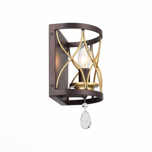 Купить ST LUCE SL789.421.01 Бра  Темный кофе, Золото/Темный кофе, Золото, Прозрачный E14 1*60W