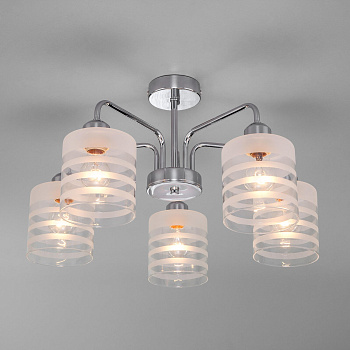 Eurosvet Потолочная люстра с плафонами 30176/5 хром a054573