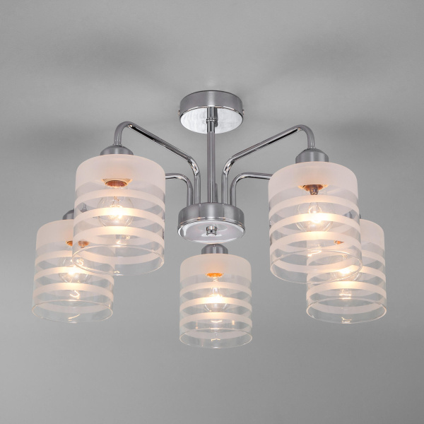 Eurosvet Потолочная люстра с плафонами 30176/5 хром a054573