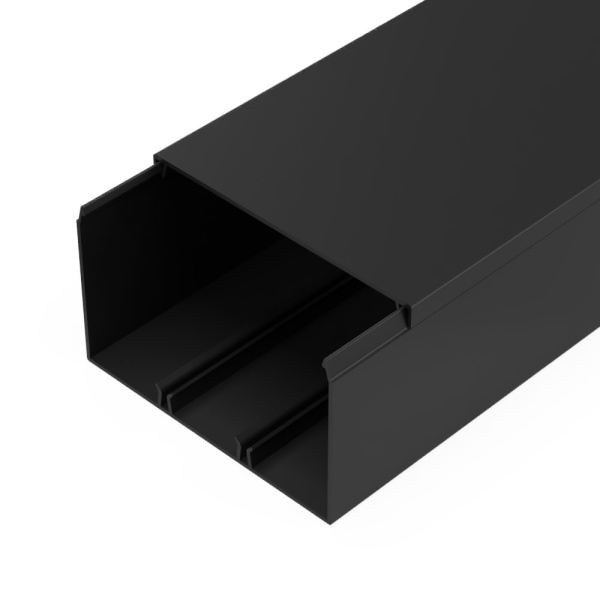 Промрукав Кабель-канал черный 2-й замок в п/э 100х60 мм (8 м/уп) PR03.0222